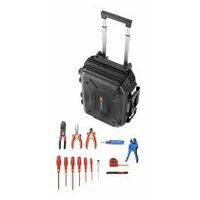 Rolling case with basic industrial maintenance set 15 tools