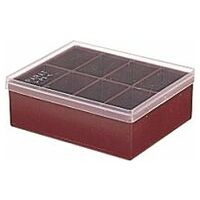 Insert tray with centre divider 6 small dividers and cover