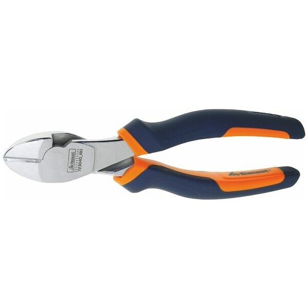 Heavy-duty side cutter, chrome-plated, with grips  180 mm