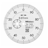 Comparator cu cadran, capac cu ochiuri, versiune ISO Ac de măsurare pe spate, 5 mm, 0,01 mm