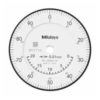Reloj comparador, tapa plana, cojinete ISO, 20 mm, 0,01 mm