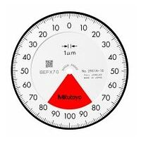 Reloj comparador, tapa con ojo, versión ISO de una vuelta, cojinete de joya, protegido contra golpes, 0,16 mm, 0,001 mm