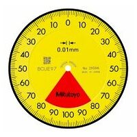 Reloj comparador, tapa con ojal, versión ISO una vuelta, protegido contra golpes, 1,6 mm, 0,01 mm