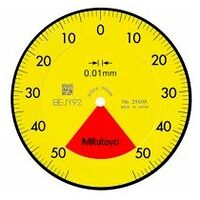 Reloj comparador, tapa con ojal, versión ISO Perno de medición en la parte posterior, 1 mm, 0,01 mm
