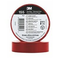 3M™ Temflex™ Vinyl Electrical Tape 155, Red, 19 mm x 20 m, 100 Rolls/Case