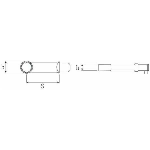 Outil de plug-in d'anneau SW.1 / 2 ″ porte-outil 9x12 mm
