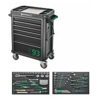 Range of tools with tool trolley No.93/130 Drawers6 Anthracite, RAL 7016 130pcs