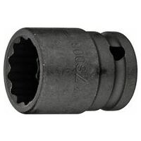 Impact socket ∙ 12-point 22 mm Outside 12-point traction profile Square, hollow 12.5 mm (1/2 inch)