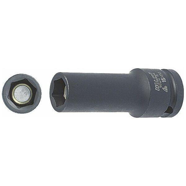 IMPACT hexagon socket, 1/2 inch long, with spring-mounted magnet 17 mm