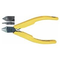 Electronics side cutter, pointed head, hollowed jaws  110 mm