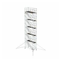 Rolsteiger SG 1,35 x 3,0 m met schuine toegangsladders& uithouders Platformhoogte 10,35 m