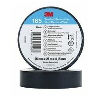 3M™ Temflex™ 165 Nastro isolante in vinile, Nero, 25 mm x 25 m