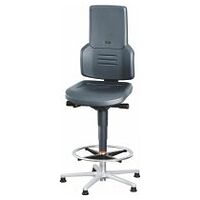 Swivel work chair, integral foam, with glides and footrest ring, high