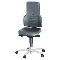 Swivel work chair, integral foam, with castors, low
