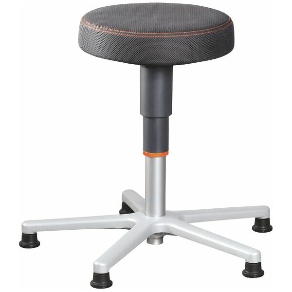 Work stool, fabric cushion, with glides, low