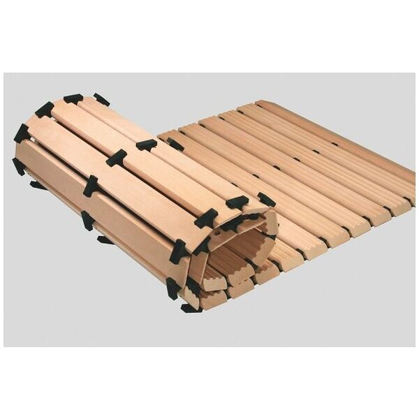 Sicherheits-Holzlaufrost mit 2fachem Anlaufprofil / Breitseiten  Breite 100 cm