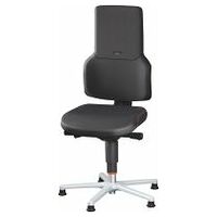 Swivel work chair, fabric cushion, with glides, low