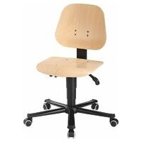 Swivel work chair, wood, with castors