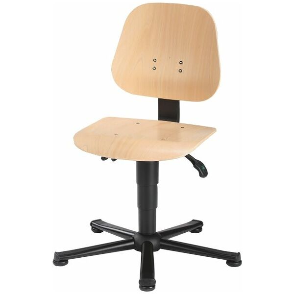 Swivel work chair, wood, with glides