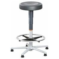 Work stool, integral foam, with glides and footrest ring, high