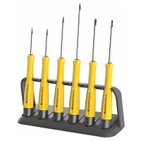 Workshop screwdriver set, 6 pieces for slot-head and Phillips, ESD