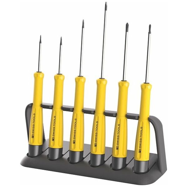 Workshop screwdriver set, 6 pieces for slot-head and Phillips, ESD 4/2