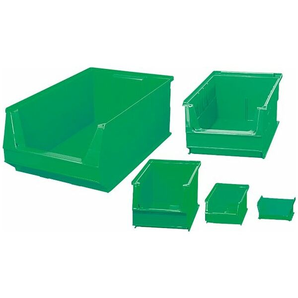PE open storage bin set  green