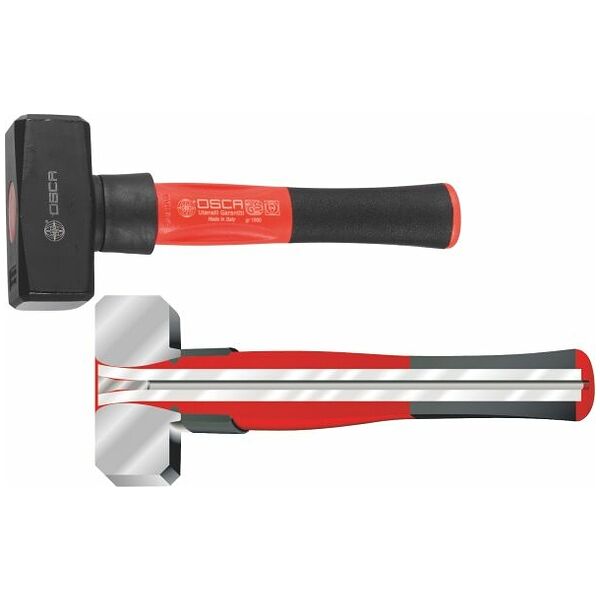 Club hammer with 3-component handle 1 kg