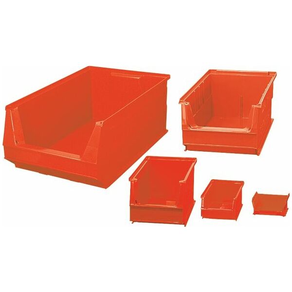 PE open storage bin set  red
