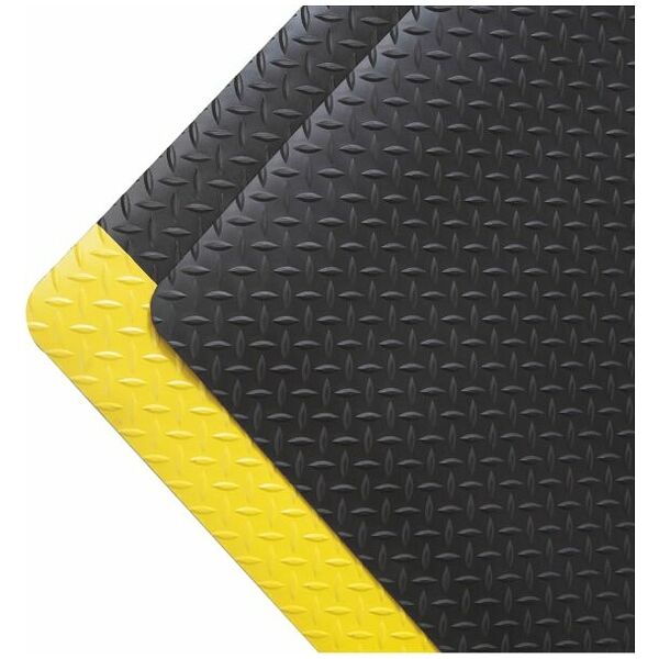 Workplace mat Top width 122 cm black / yellow 150 cm GARANT