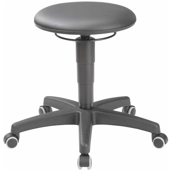 Swivel stool, synthetic leather, with castors