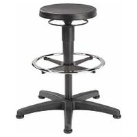 Swivel stool, PU foam, with glides and footrest ring