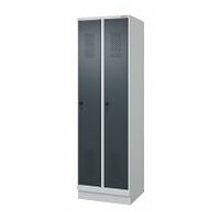 Garment locker with fitted base and security twist bar lock