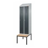 Garment locker with a sloping top, bench seat and DOM cylinder lock