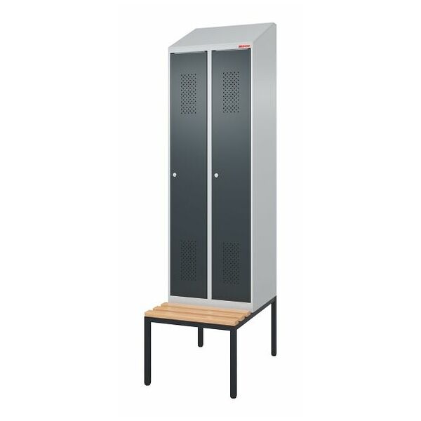 Garment locker with a sloping top, bench seat and DOM cylinder lock 2
