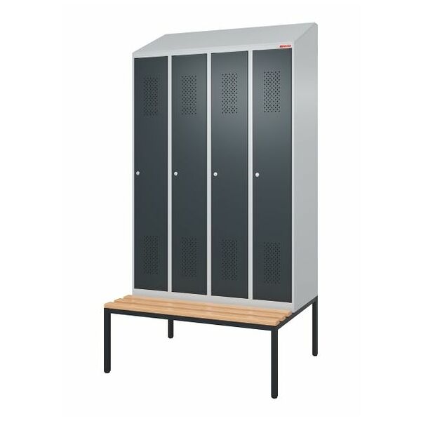 Garment locker with a sloping top, bench seat and DOM cylinder lock 4