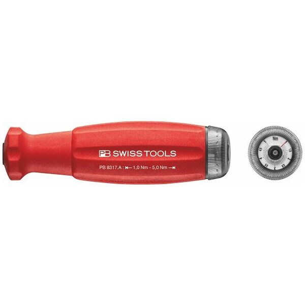 Torque screwdriver with scale, to take interchangeable blades 500 cNm