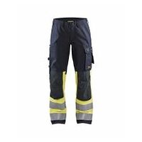 Pantalones de trabajo Multinorm, mujer, elásticos Azul Marino/Amarillo Alta Visibilidad C34