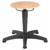 Swivel stool, wood, with glides