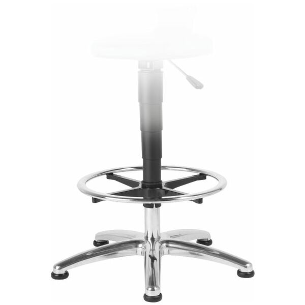Sitting-standing stool, PU foam with glides and footrest ring