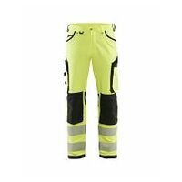 Pantalon de travail haute visibilité 4 directions sans poches à clous jaune haute visibilité/noir C144
