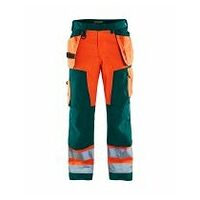 Pracovní kalhoty High Vis oranžová/zelená D96