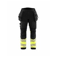 Pantalon de travail haute visibilité Softshell Noir/Jaune D116