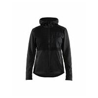 Damen Kapuzenjacke mit Reißverschluss Schwarz S