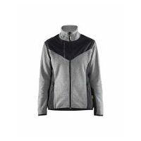 Women's Knitted Jacket with Softshell Grey melange/Black L