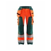 Damen High Vis Arbeitshose mit Werkzeugtaschen High Vis Orange/Grün C34