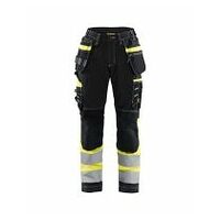 Pantaloni de lucru pentru femei High Vis pentru femei, elastici negru/galben C34