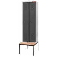 Garment locker with bench and DOM cylinder lock