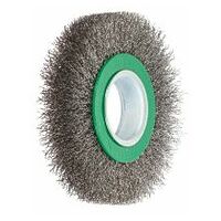 Escova redonda de arame (verde) Fio INOX 0,30 mm 125X23