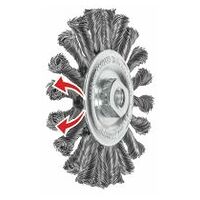 Cepillo circular Trenzado alterno, alambre de acero 0,50 mm, ⌀ del cepillo D<sub>1</sub>× ⌀ de perforación d<sub>1</sub>/rosca M: 125XM14mm